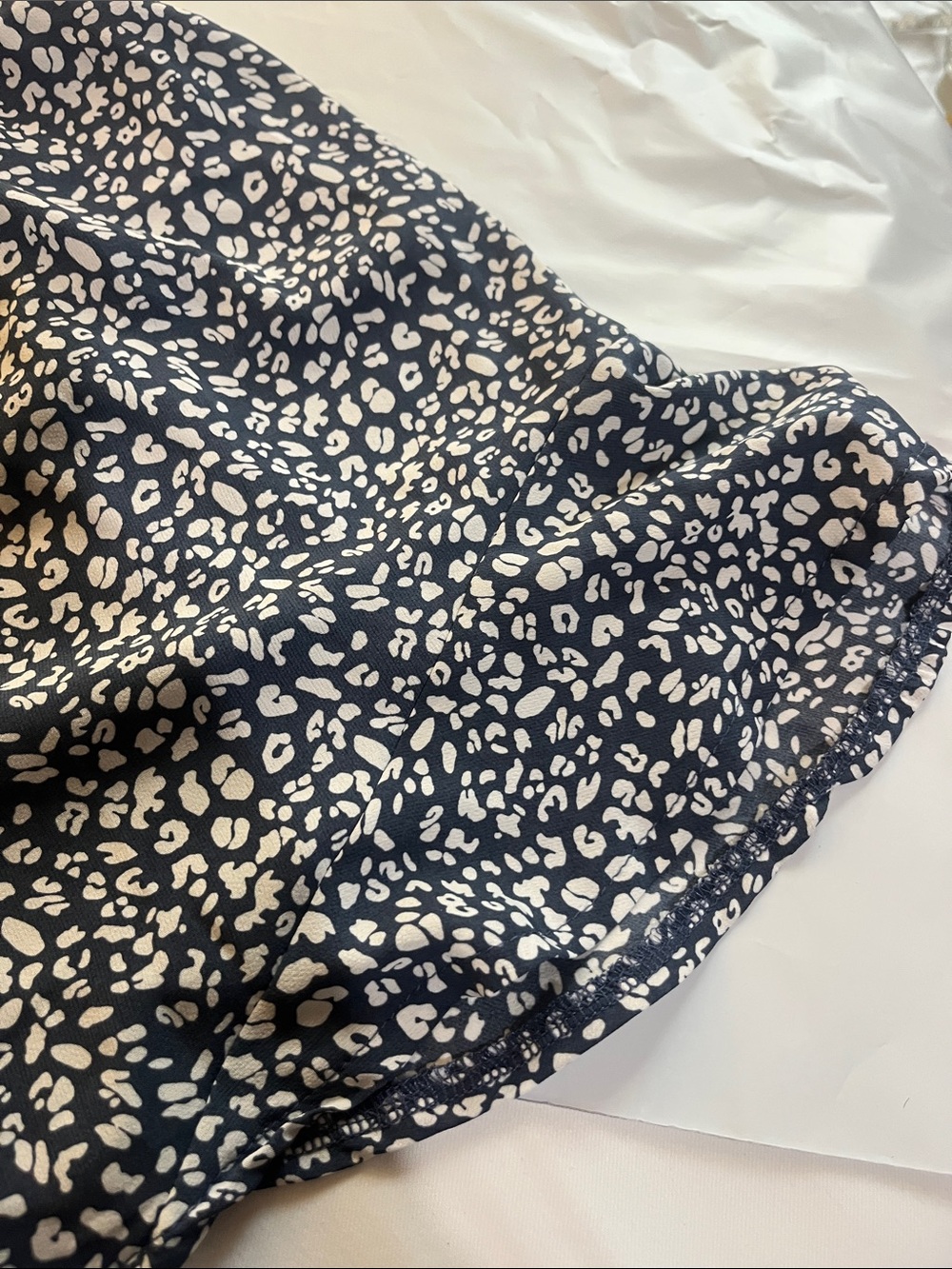 She + Sky Navy and White Printed Smocked Romper - Picture 7 of 9